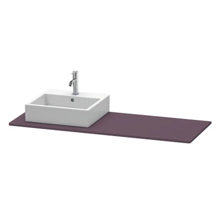 Lavatory Console XSquare Aubergine Satin Matte Single Basin 55-1/8 x 21-5/8 Inch Left