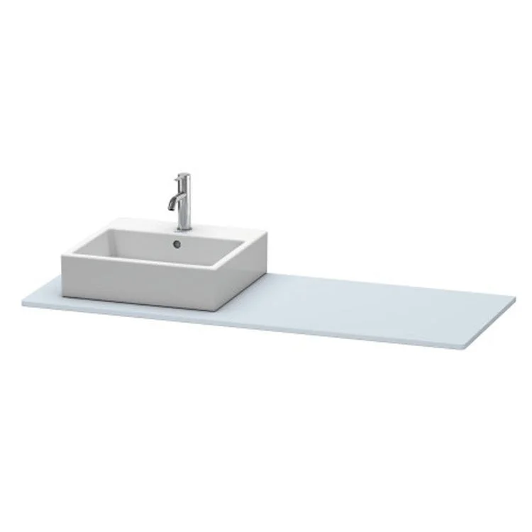 Lavatory Console XSquare Light Blue Satin Matte Single Basin 21-5/8 x 55-1/8 Inch Left Basin