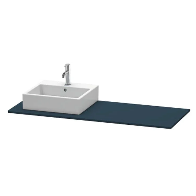 Lavatory Console XSquare Night Blue Satin Matte Single Basin 55-1/8 x 21-5/8 Inch Left