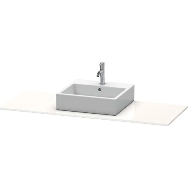 Lavatory Console XSquare White High Gloss Single Basin 21-5/8 x 55-1/8 Inch Middle Basin