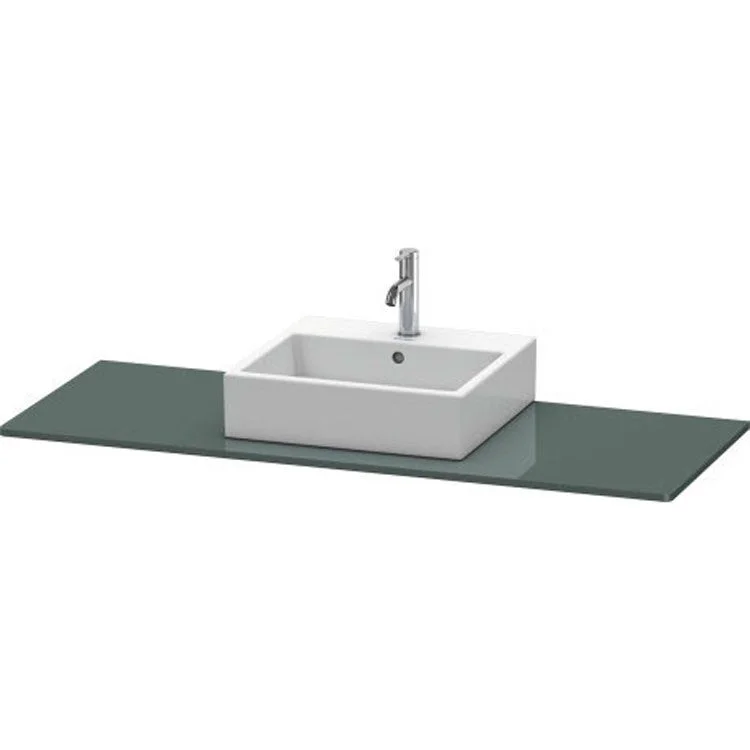 Lavatory Console XSquare Dolomiti Gray High Gloss Single Basin 55-1/8 x 21-5/8 Inch Middle