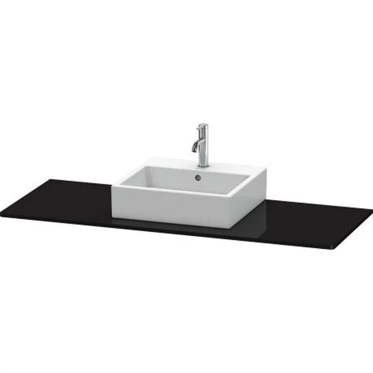 Lavatory Console XSquare Black High Gloss Single Basin 55-1/8 x 21-5/8 Inch Middle