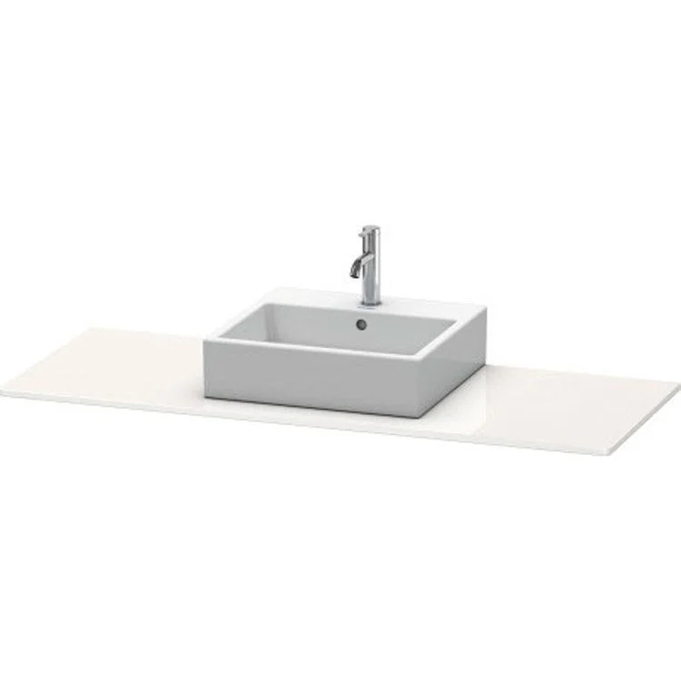 Lavatory Console XSquare White High Gloss Lacquer Single Basin 55-1/8 x 21-5/8 Inch Middle