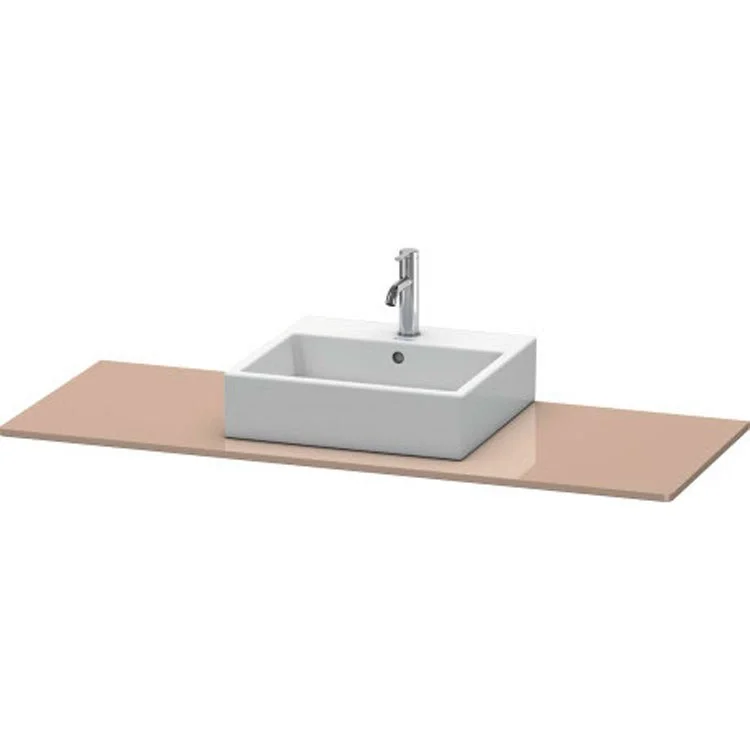 Lavatory Console XSquare Cappuccino High Gloss Single Basin 21-5/8 x 55-1/8 Inch Middle Basin