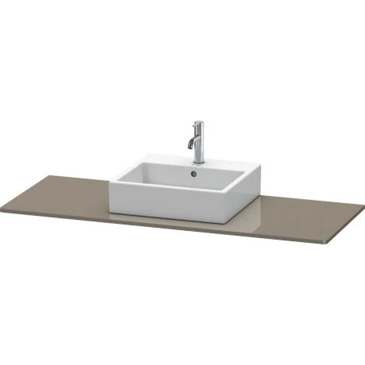 Lavatory Console XSquare Flannel Gray High Gloss Single Basin 21-5/8 x 55-1/8 Inch Middle Basin