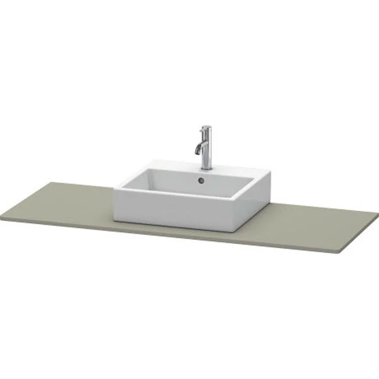 Lavatory Console XSquare Stone Gray Satin Matte Single Basin 21-5/8 x 55-1/8 Inch Middle Basin