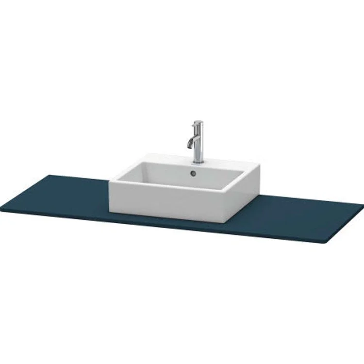 Lavatory Console XSquare Night Blue Satin Matte Single Basin 55-1/8 x 21-5/8 Inch Middle