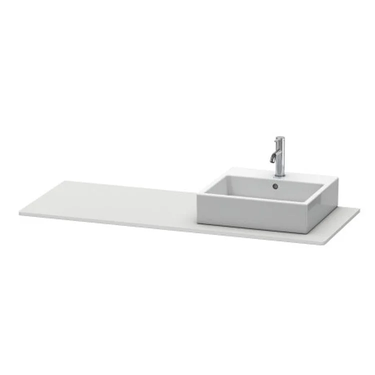 Lavatory Console XSquare White Satin Matte Single Basin 21-5/8 x 55-1/8 Inch Right Basin