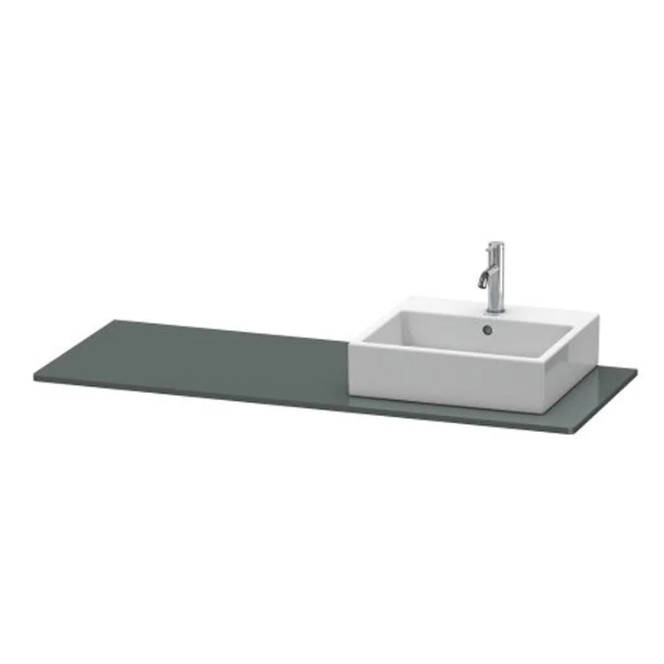 Lavatory Console XSquare Dolomiti Gray High Gloss Single Basin 55-1/8 x 21-5/8 Inch Right