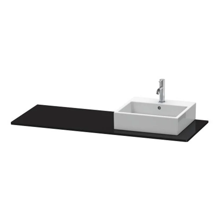 Lavatory Console XSquare Black High Gloss Single Basin 55-1/8 x 21-5/8 Inch Right