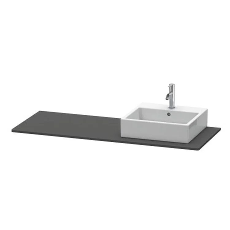 Lavatory Console XSquare Graphite Matte Single Basin 55-1/8 x 21-5/8 Inch Right