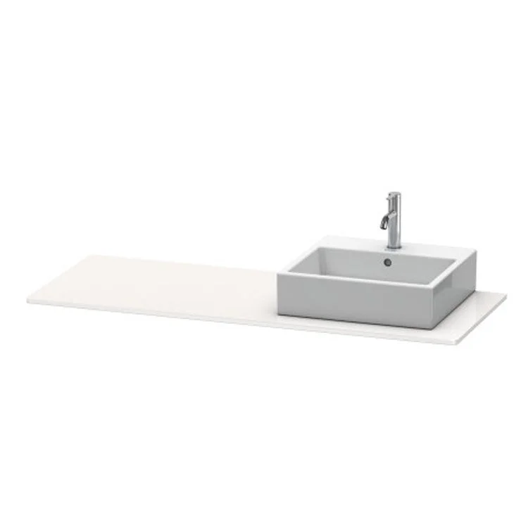 Lavatory Console XSquare White High Gloss Lacquer Single Basin 55-1/8 x 21-5/8 Inch Right