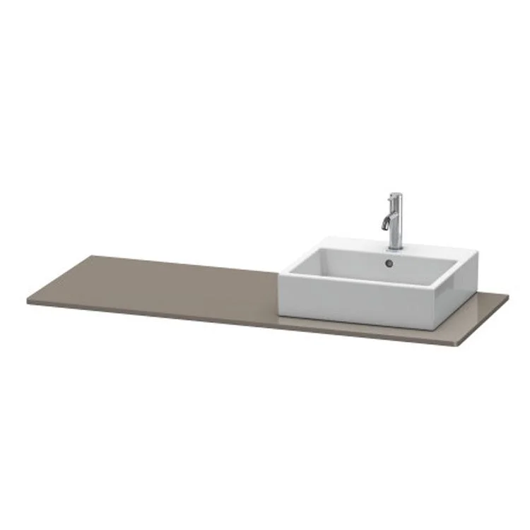 Lavatory Console XSquare Flannel Gray High Gloss Single Basin 21-5/8 x 55-1/8 Inch Right Basin