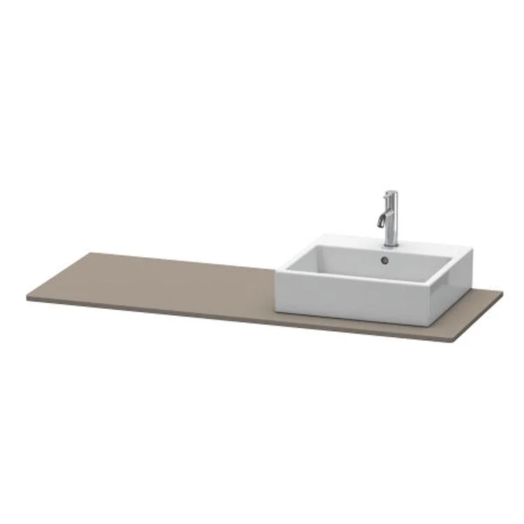 Lavatory Console XSquare Flannel Gray Satin Matte Single Basin 55-1/8 x 21-5/8 Inch Right