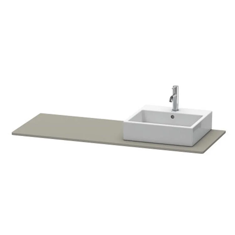 Lavatory Console XSquare Stone Gray Satin Matte Single Basin 55-1/8 x 21-5/8 Inch Right