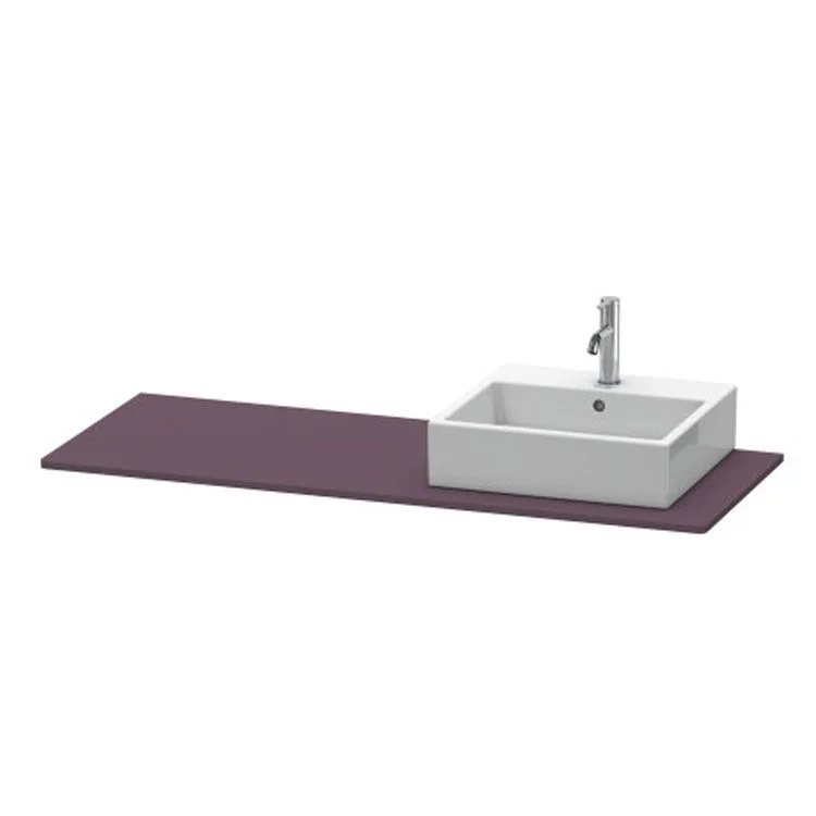 Lavatory Console XSquare Aubergine Satin Matte Single Basin 21-5/8 x 55-1/8 Inch Right Basin