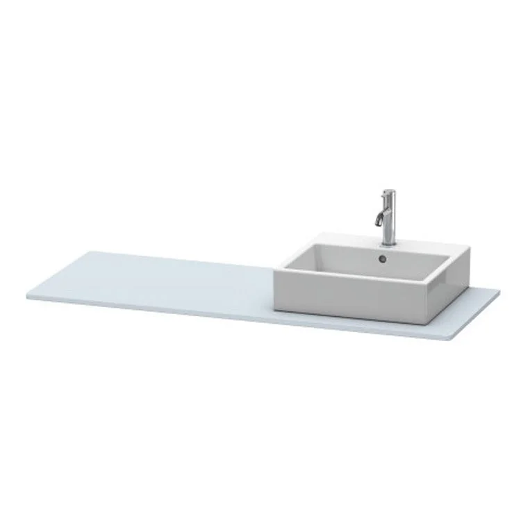 Lavatory Console XSquare Light Blue Satin Matte Single Basin 55-1/8 x 21-5/8 Inch Right