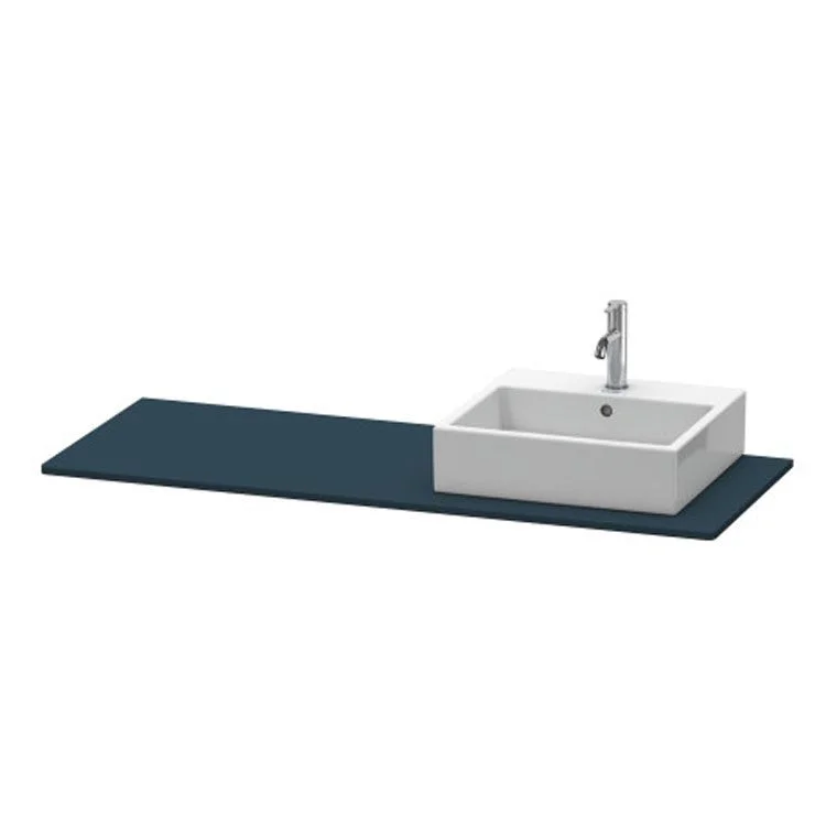 Lavatory Console XSquare Night Blue Satin Matte Single Basin 55-1/8 x 21-5/8 Inch Right