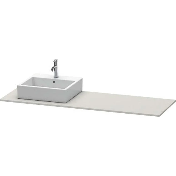 Lavatory Console XSquare Concrete Gray Matte Single Basin 21-5/8 x 63 Inch Left Basin