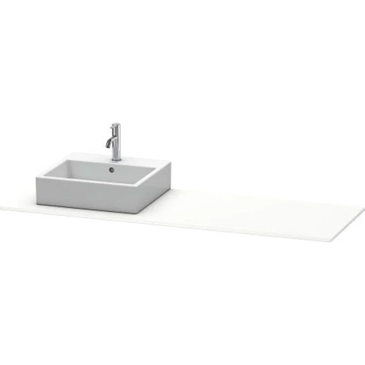 Lavatory Console XSquare White Matte Single Basin 21-5/8 x 63 Inch Left Basin