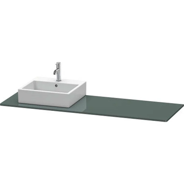 Lavatory Console XSquare Dolomiti Gray High Gloss Single Basin 63 x 21-5/8 Inch Left