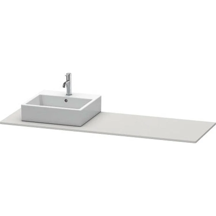 Lavatory Console XSquare Nordic White Satin Matte Single Basin 21-5/8 x 63 Inch Left Basin