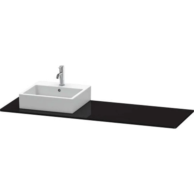 Lavatory Console XSquare Black High Gloss Single Basin 63 x 21-5/8 Inch Left