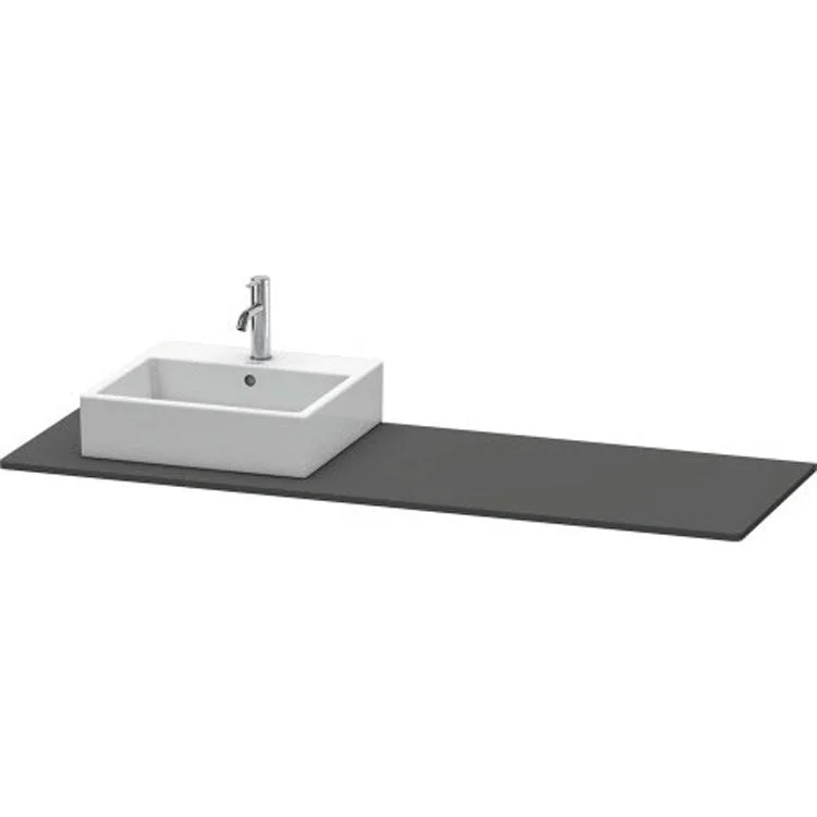 Lavatory Console XSquare Graphite Matte Single Basin 63 x 21-5/8 Inch Left