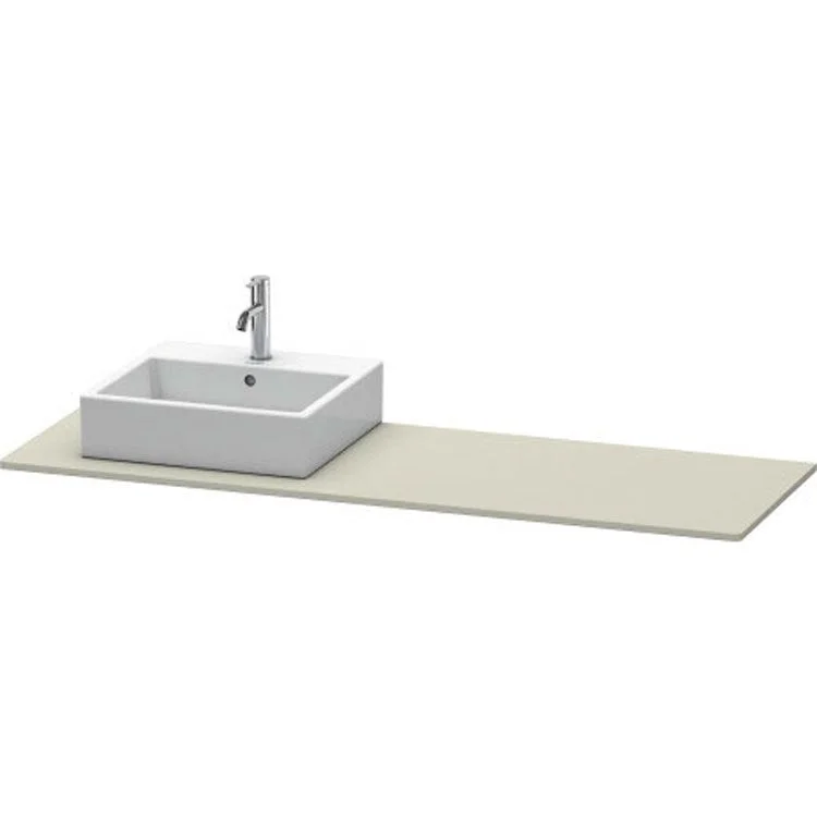 Lavatory Console XSquare Taupe Satin Matte Single Basin 21-5/8 x 63 Inch Left Basin