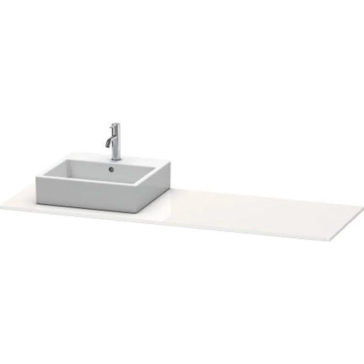 Lavatory Console XSquare White High Gloss Lacquer Single Basin 63 x 21-5/8 Inch Left