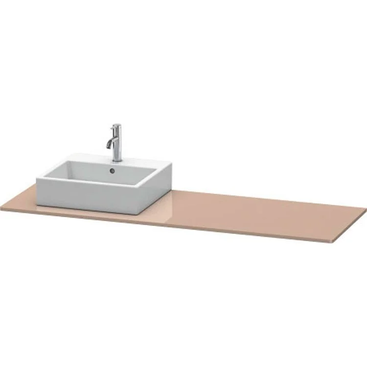 Lavatory Console XSquare Cappuccino High Gloss Single Basin 21-5/8 x 63 Inch Left Basin