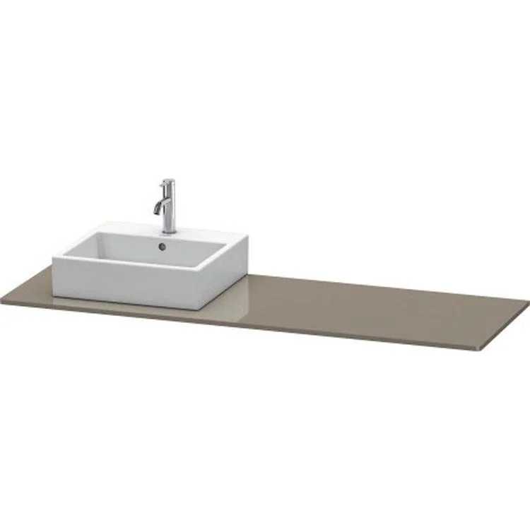 Lavatory Console XSquare Flannel Gray High Gloss Single Basin 63 x 21-5/8 Inch Left