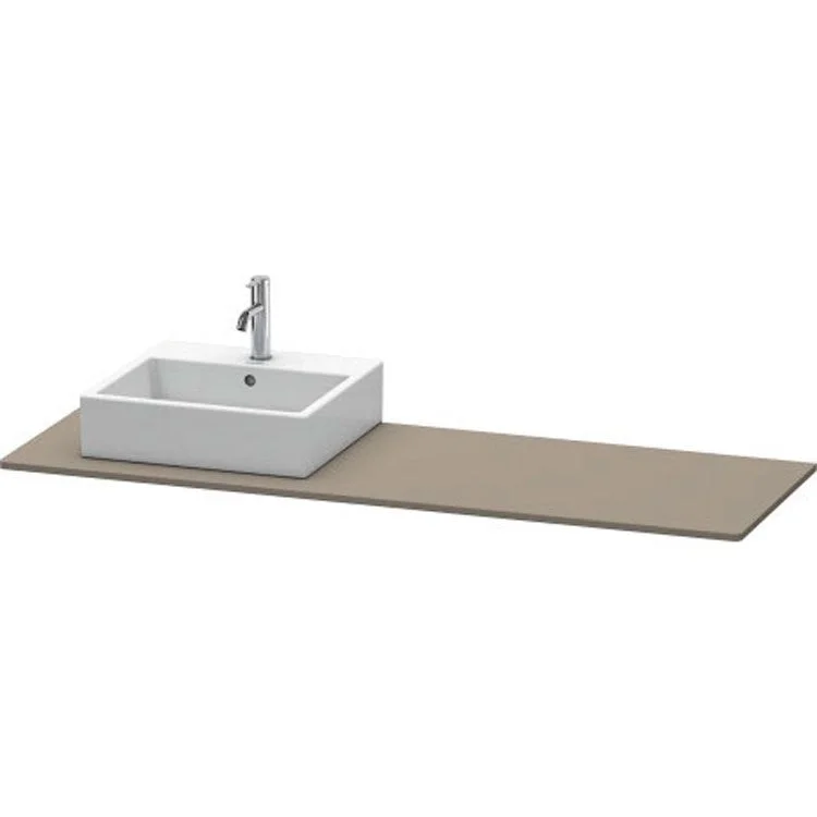 Lavatory Console XSquare Flannel Gray Satin Matte Single Basin 63 x 21-5/8 Inch Left