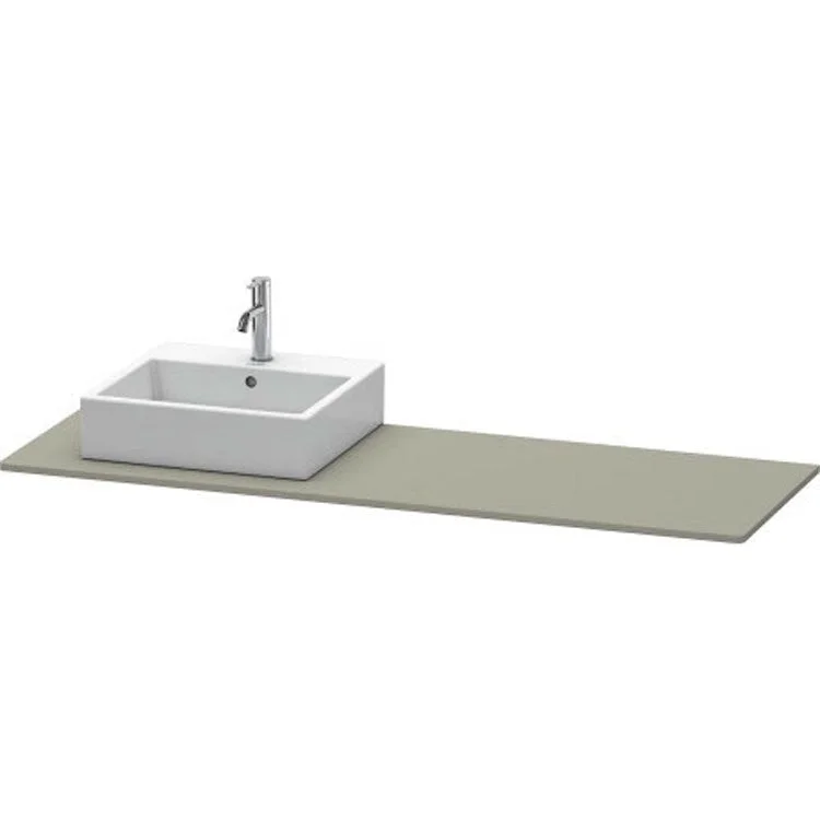 Lavatory Console XSquare Stone Gray Satin Matte Single Basin 63 x 21-5/8 Inch Left