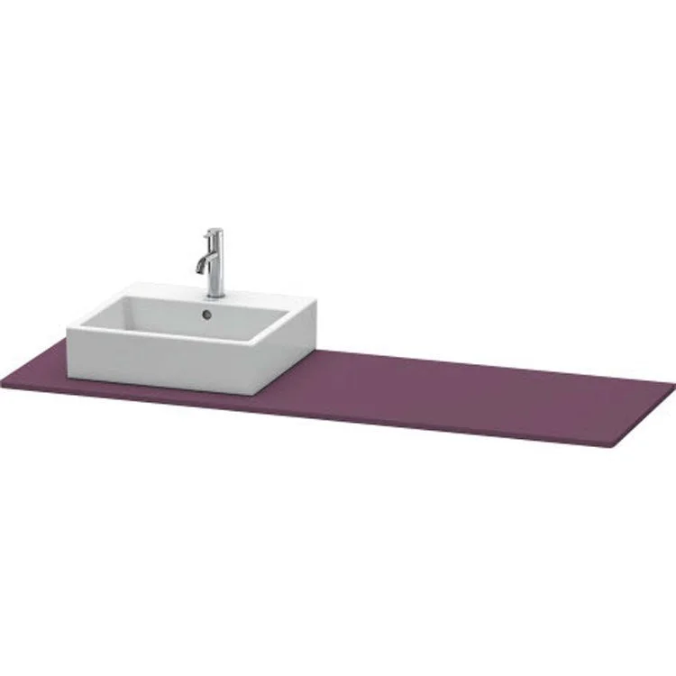 Lavatory Console XSquare Aubergine Satin Matte Single Basin 63 x 21-5/8 Inch Left