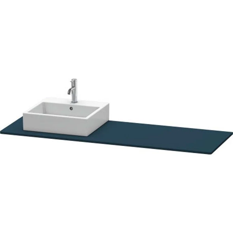 Lavatory Console XSquare Night Blue Satin Matte Single Basin 21-5/8 x 63 Inch Left Basin