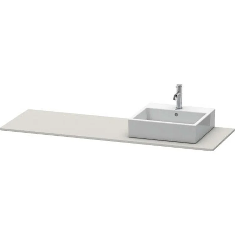 Lavatory Console XSquare Concrete Gray Matte Single Basin 63 x 21-5/8 Inch Right