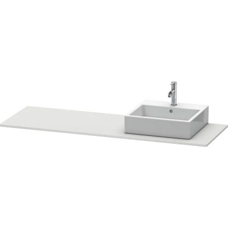 Lavatory Console XSquare White Satin Matte Single Basin 21-5/8 x 63 Inch Right Basin