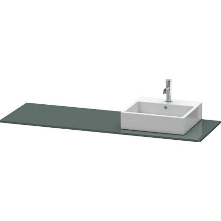 Lavatory Console XSquare Dolomiti Gray High Gloss Single Basin 63 x 21-5/8 Inch Right