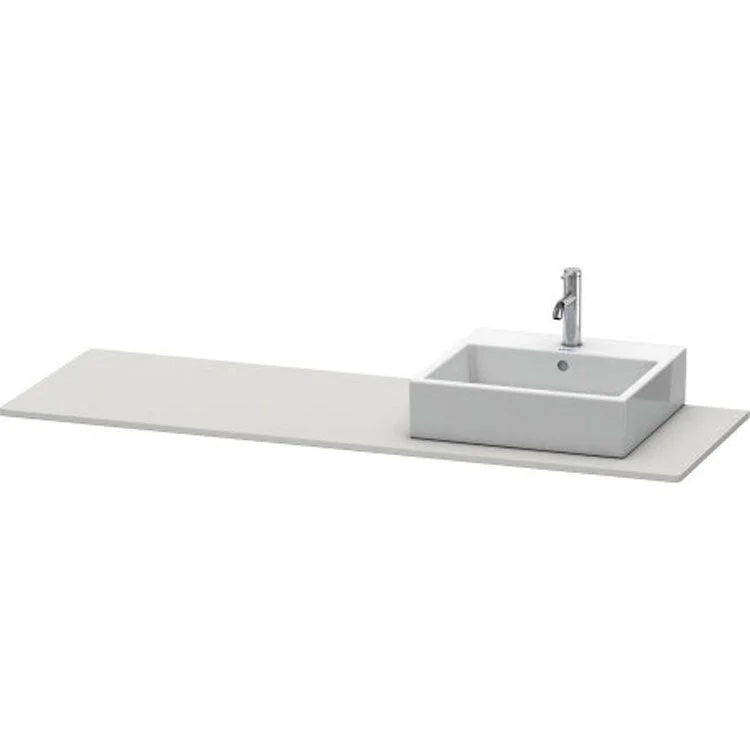 Lavatory Console XSquare Nordic White Satin Matte Single Basin 63 x 21-5/8 Inch Right