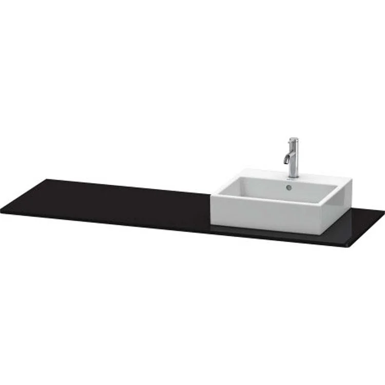 Lavatory Console XSquare Black High Gloss Single Basin 63 x 21-5/8 Inch Right