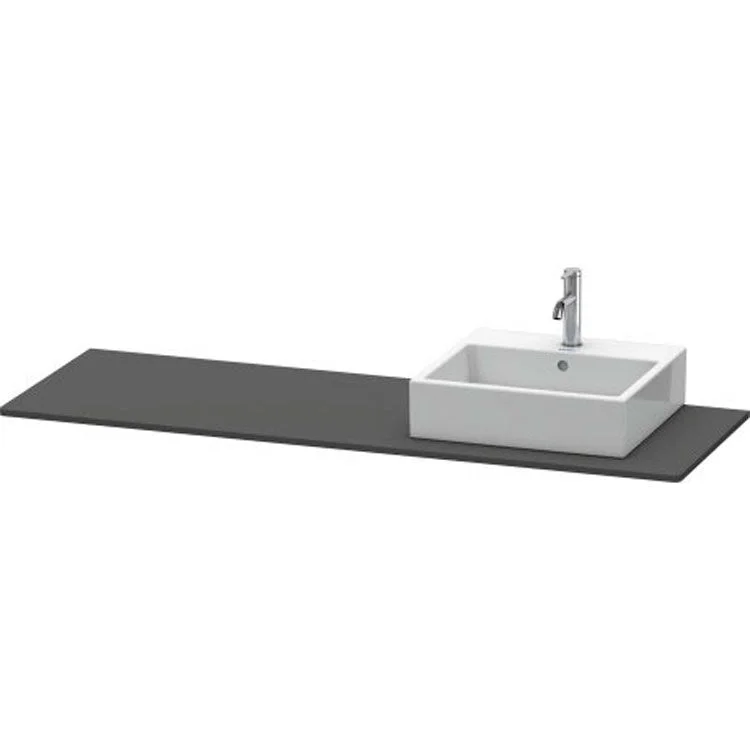 Lavatory Console XSquare Graphite Matte Single Basin 63 x 21-5/8 Inch Right