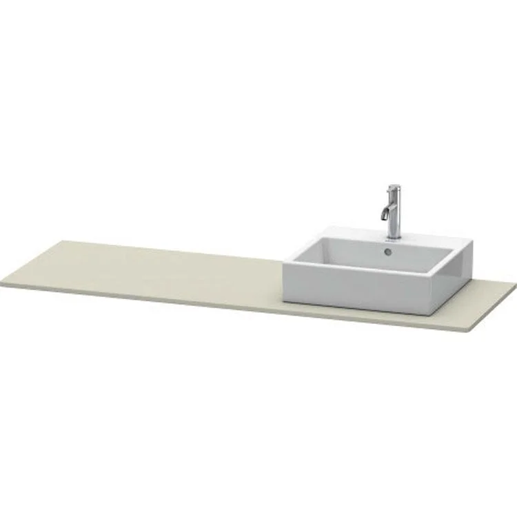 Lavatory Console XSquare Taupe Satin Matte Single Basin 21-5/8 x 63 Inch Right Basin