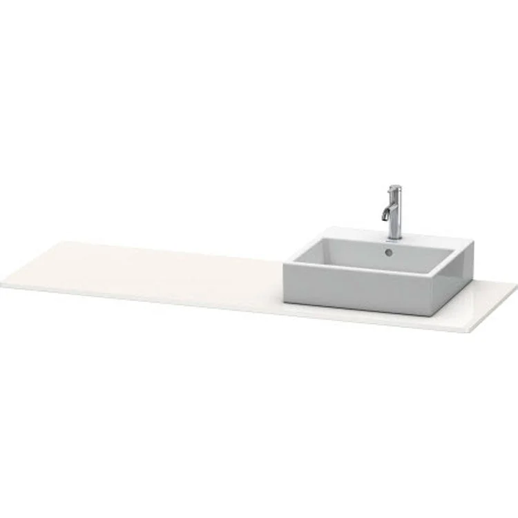 Lavatory Console XSquare White High Gloss Lacquer Single Basin 21-5/8 x 63 Inch Right Basin