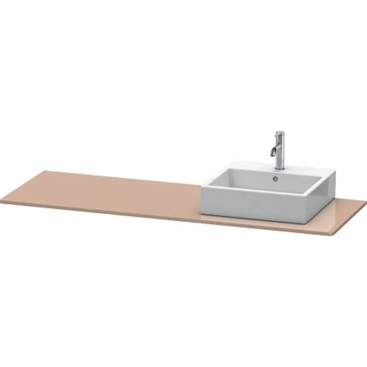 Lavatory Console XSquare Cappuccino High Gloss Single Basin 63 x 21-5/8 Inch Right