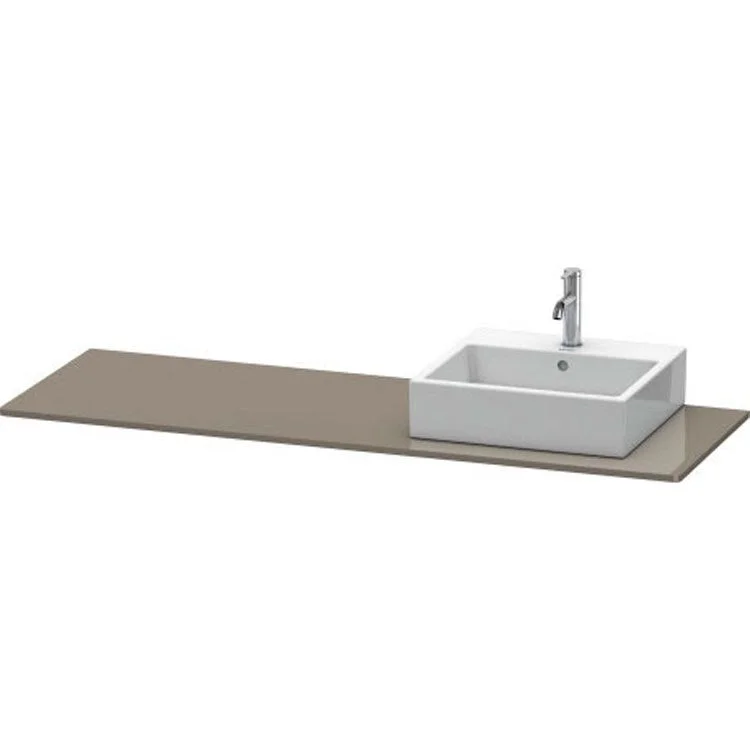 Lavatory Console XSquare Flannel Gray High Gloss Single Basin 63 x 21-5/8 Inch Right