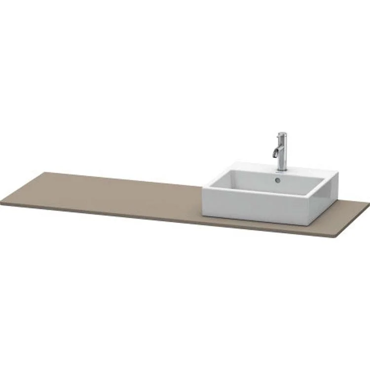 Lavatory Console XSquare Flannel Gray Satin Matte Single Basin 21-5/8 x 63 Inch Right Basin