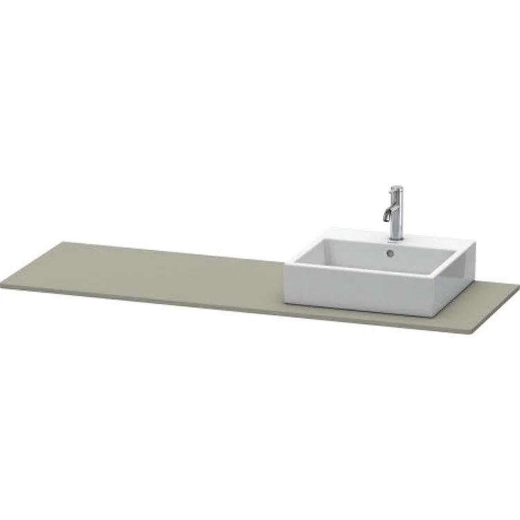 Lavatory Console XSquare Stone Gray Satin Matte Single Basin 21-5/8 x 63 Inch Right Basin