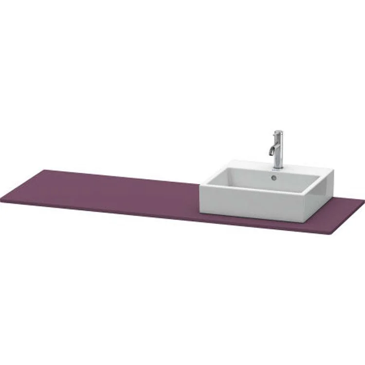 Lavatory Console XSquare Aubergine Satin Matte Single Basin 21-5/8 x 63 Inch Right Basin