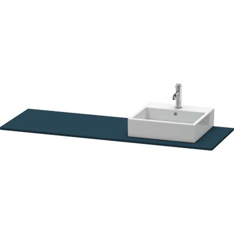 Lavatory Console XSquare Night Blue Satin Matte Single Basin 63 x 21-5/8 Inch Right